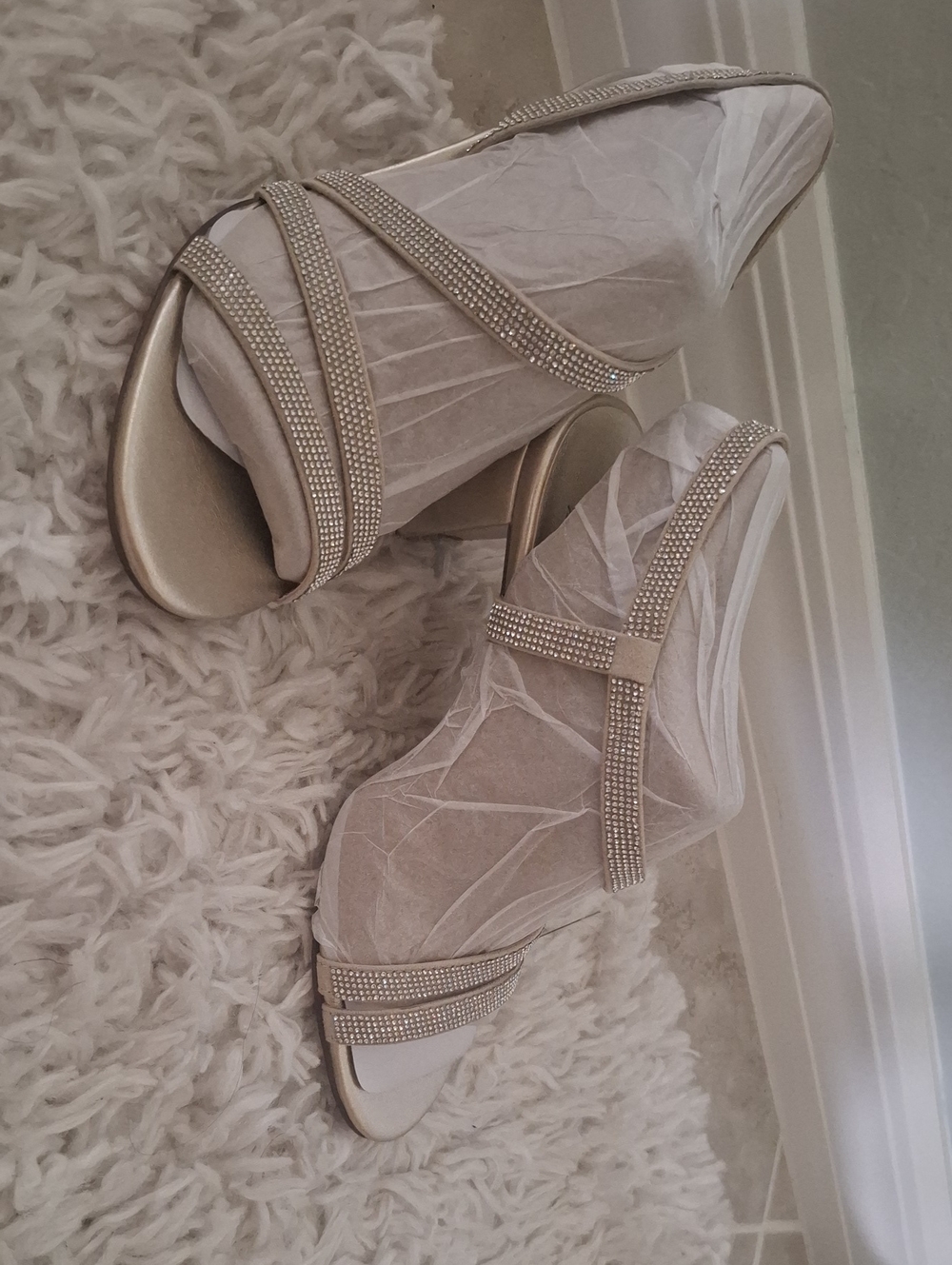 Naturalizer Champagne Crystal-Strap Heels